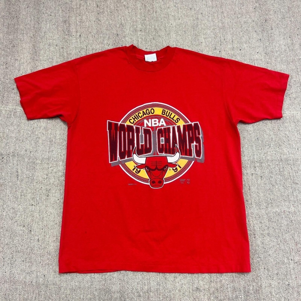 Vintage Chicago Bulls Shirt Mens XL Red 1990s NBA Champion‎